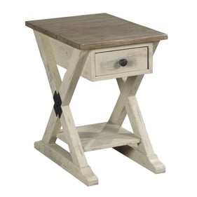 Hammary Reclamation Place Willow Sundried Natural Trestle Chairside Table