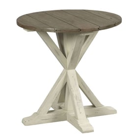 Hammary Reclamation Place Willow Sundried Natural Trestle Round End Table