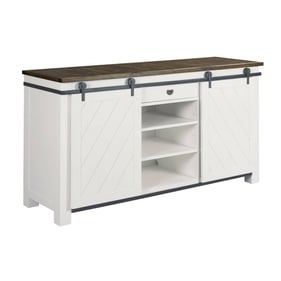 Hammary Junction White Shiplap Sliding Door Media Console