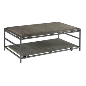 Hammary Farrell Saddle Brown Pewter Rectangular Coffee Table