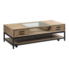 Hammary Jefferson Natural Beige Dark Bronze Rectangular Coffee Table