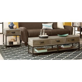 Hammary Parsons Gray 3pc Bench Coffee Table Set