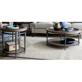 Hammary Austin Medium Brown Round 3pc Coffee Table Set