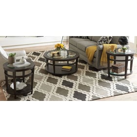 Hammary Urbana Dark Oak Round 3pc Coffee Table Set