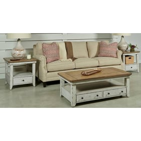 Hammary Chambers Medium Brown Rustic White 3pc Coffee Table Set