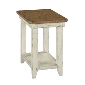 Hammary Chambers Medium Brown Rustic White Chairside Table