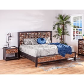 World Interiors Messina Teak Wood 2pc Bedroom Set with Queen Bed