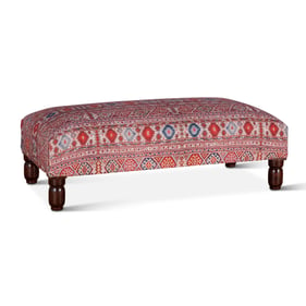 World Interiors Algiers Mixed Red Pattern Ottoman