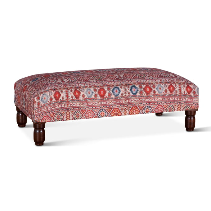 World Interiors Algiers Mixed Red Pattern Ottoman WIF-ZWALGROTT48