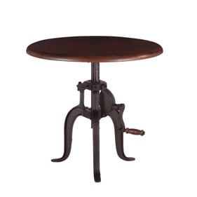 World Interiors Artezia Brown 24 Inch Adjustable Crank Side Table