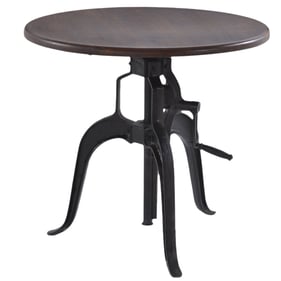 World Interiors Artezia Brown 36 Inch Adjustable Crank Side Table