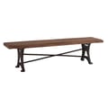 Blayne 70-Inch Live Edge Dining Bench with Antique Zinc Base