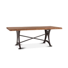 World Interiors Blayne Brown 72 Inch Dining Table with Antique Zinc Base