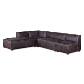 World Interiors Chiavari Brown Leather Modular Sectional