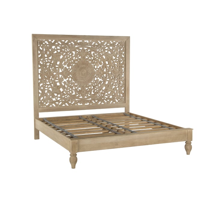 World Interiors Haveli Natural White King Bed WIF-ZWHAPBK