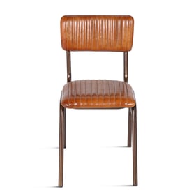 2 World Interiors Hudson Brown Stitched Side Chairs