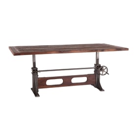 World Interiors Welles Brown Adjustable Dining Table