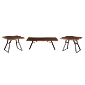 World Interiors Nottingham Brown 3pc Coffee Table Set