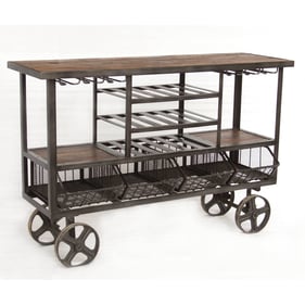 World Interiors Paxton Brown Reclaimed Teak Bar Cart