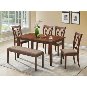 Iconic Furniture Rose Walnut Coffee Bernard 6pc Dining Set