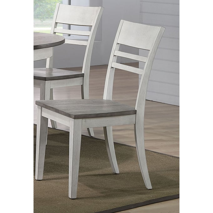 2 Iconic Furniture Ash Stormy White Dining Side Chairs ICON-CH63-ASH-STW