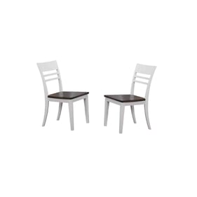 2 Iconic Furniture Shadow Grey White Dining Side Chairs