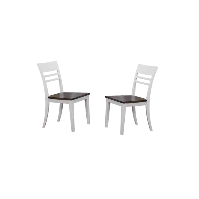 2 Iconic Furniture Shadow Grey White Dining Side Chairs ICON-CH63-SHW-WHT