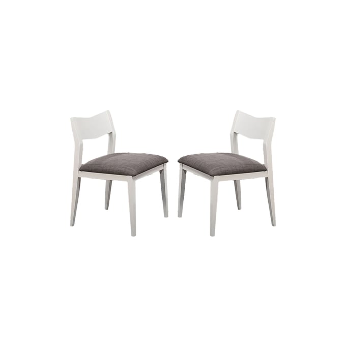 2 Iconic Furniture Shadow Grey White Dining Chairs ICON-CH65-U98-WHT