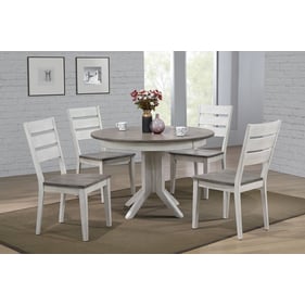 Iconic Furniture Ash Stormy White 5pc Dining Set with Ladder Back Chairs