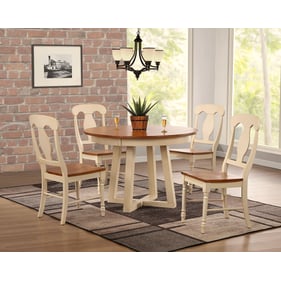 Iconic Furniture Caramel Biscotti 5pc Cross Pedestal Dining Set