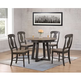 Iconic Furniture Grey Blackstone 5pc Cross Pedestal Dining Set