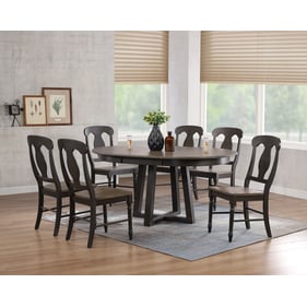 Iconic Furniture Grey Blackstone 7pc Cross Pedestal Dining Set