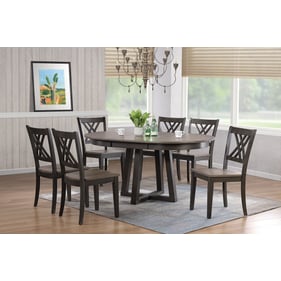 Iconic Furniture Grey Blackstone 7pc Pedestal Dining Set