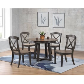 Iconic Furniture Antique Grey Blackstone 5pc Pedestal Dining Set