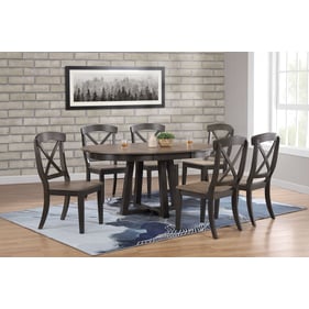 Iconic Furniture Antique Grey Blackstone 7pc Pedestal Dining Set