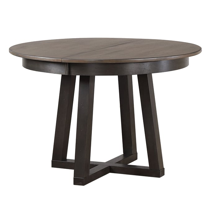 Iconic Furniture Grey Blackstone Cross Pedestal Dining Table ICON-RD45CRSGRSBKS