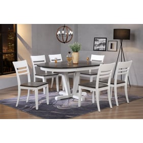 Iconic Furniture Shadow Grey White 7pc Hudson Dining Set