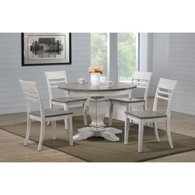 Iconic Furniture Ash Stormy White Transitional 5pc Dining Set