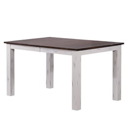 Iconic Furniture Distressed Brown White Rectangle Parsons Dining Table