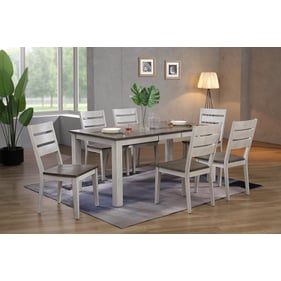 Iconic Furniture Stormy White Contemporary 7pc Dining Set