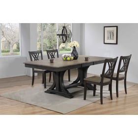 Iconic Furniture Grey Blackstone Pedestal 5pc Dining Set