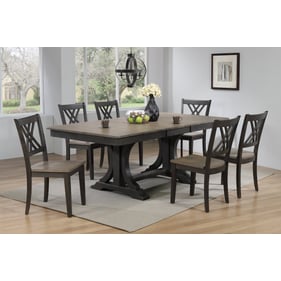 Iconic Furniture Blackstone Grey Transitional 7pc Dining Set