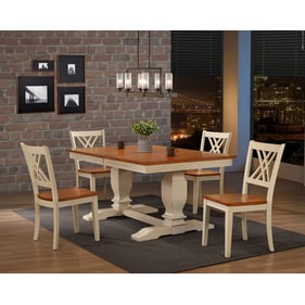 Iconic Furniture Caramel Biscotti Pedestal 5pc Dining Set