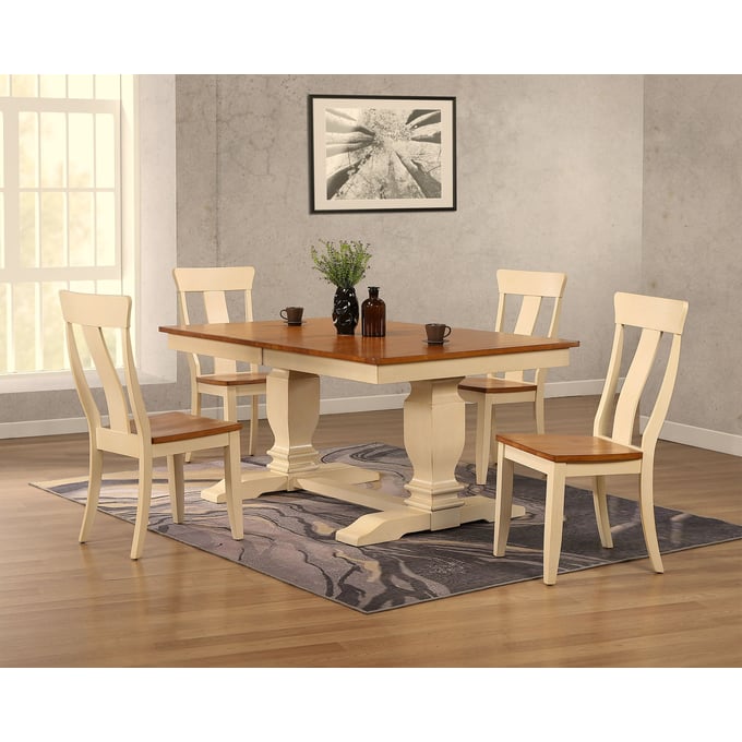 Iconic Furniture Biscotti Caramel 5pc Dining Set ICON-RT82TRCH57CLBI-5PC