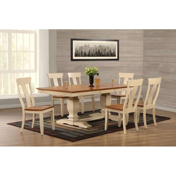 Iconic Furniture Caramel Biscotti 7pc Dining Set ICON-RT82TRCH57CLBI-7PC