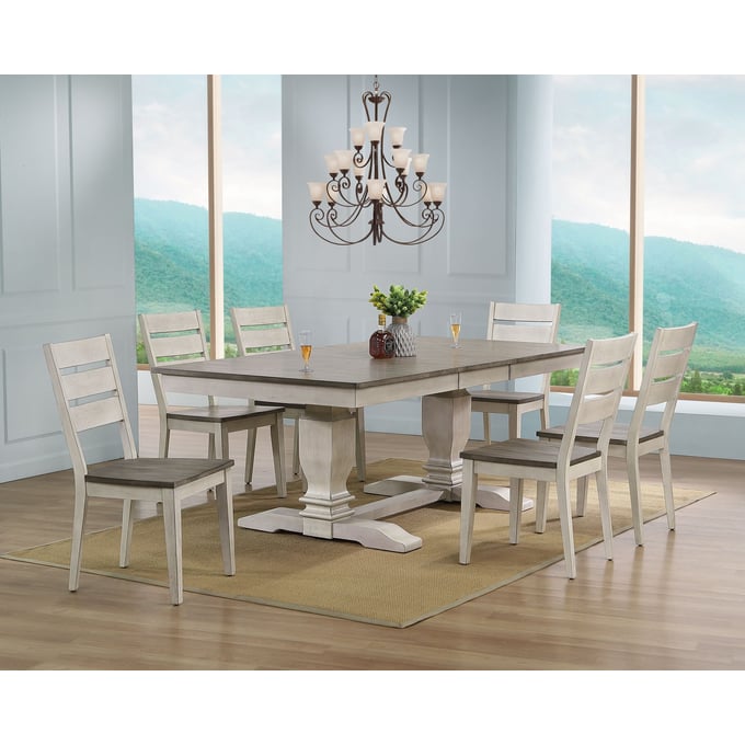 Iconic Furniture Blackstone Grey 7pc Dining Set ICON-RT82TRCH64ASHSTW-7PC