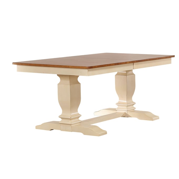 Iconic Furniture Caramel Biscotti Double Pedestal Dining Table ICON-RT82TRCLBI