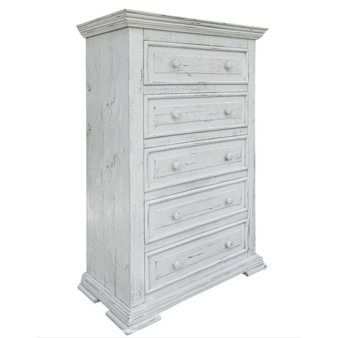 IFD Terra White Distressed 5 Drawer Chest IFD-1022CHEST