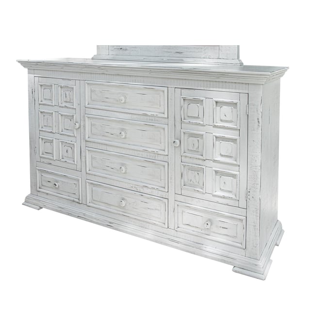 IFD Terra White Distressed 6 Drawer Dresser IFD-1022DSR