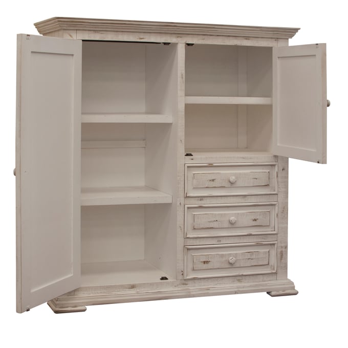 IFD Terra White Distressed 3 Drawer Gentlemans Chest IFD-1022GMC